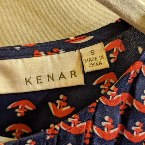 Kenar Sleeveless Navy with Red Anchor Nautical Blouse - Picture 3 of 7